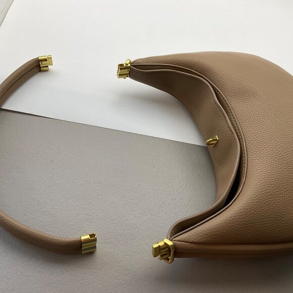 Songmont Luna Shoulder Bag Tan Beige Vegan Leather Hobo Detachable Strap*Read - Picture 7 of 16